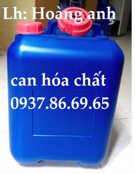 Sản xuất can nhựa đựng hóa chất, thanh lí can hóa chất có nắp chống tràn, can nhựa 25 lit, can nhựa