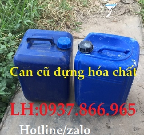 Sản xuất can nhựa đựng hóa chất, thanh lí can hóa chất có nắp chống tràn, can nhựa 25 lit, can nhựa