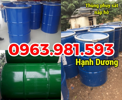 Thùng phuy sắt nắp hở, phuy mở 220L