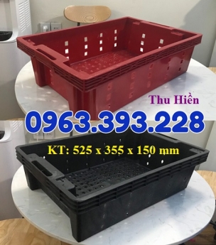 Sọt nhựa sóng cá, sọt đựng hải sản, sọt nhựa HS002