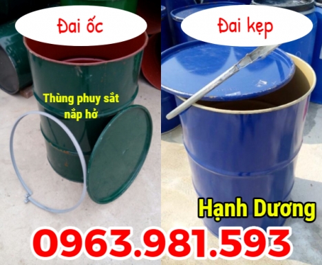 Thùng phuy sắt nắp hở, phuy mở 220L