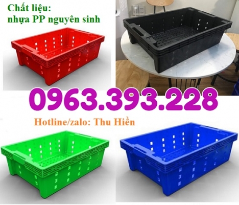 Sọt nhựa sóng cá, sọt đựng hải sản, sọt nhựa HS002