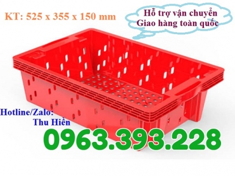 Sọt nhựa sóng cá, sọt đựng hải sản, sọt nhựa HS002