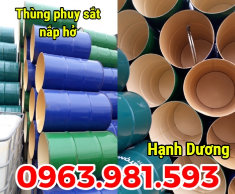 Thùng phuy sắt nắp hở, phuy mở 220L