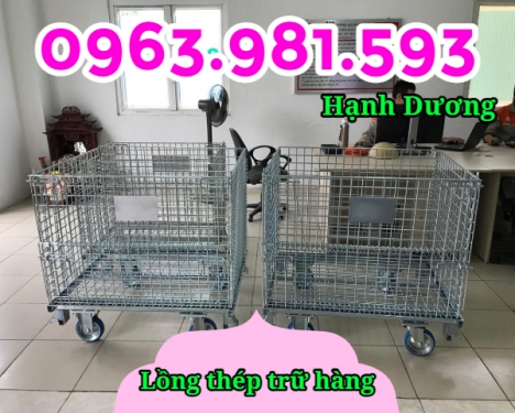 Lồng thép, xe đẩy hàng, lồng trữ hàng có bánh xe