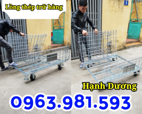 Lồng thép, xe đẩy hàng, lồng trữ hàng có bánh xe