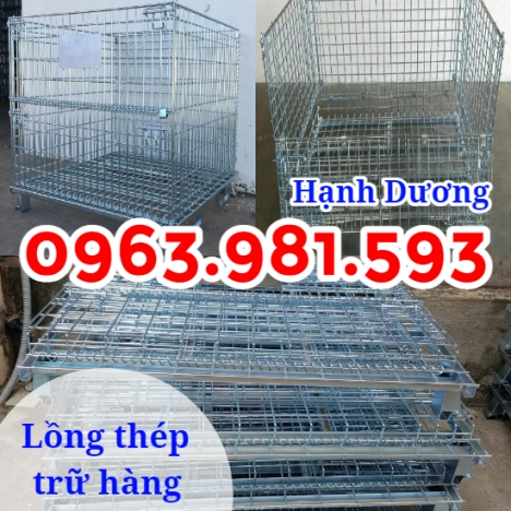 Lồng thép, xe đẩy hàng, lồng trữ hàng có bánh xe