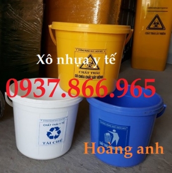 Xô nhựa y tế tròn(thùng rác), thùng rác y tế các loại, cung cấp thùng rác y tế tại hà nội