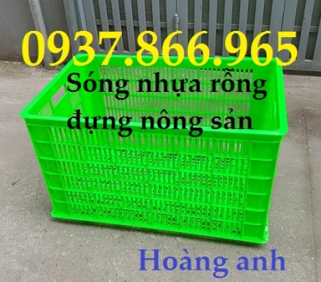 Sọt nhựa màu xanh dùng trong xí nghiệp may, sóng nhựa rỗng có bánh xe,sọt nhựa công nghiệp