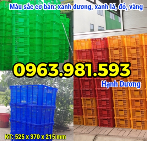 Sọt nhựa hoa quả HS018, sọt nhựa, sóng rỗng HS018