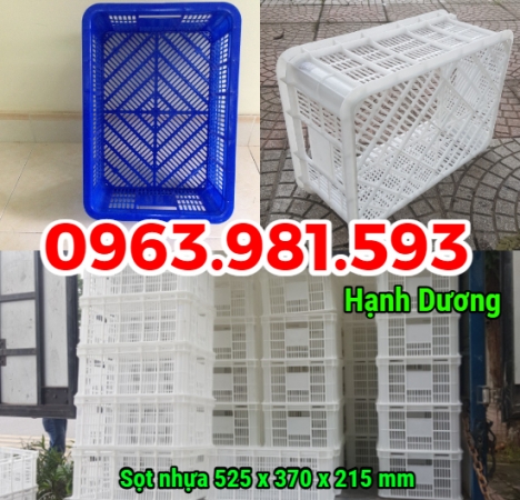 Sọt nhựa hoa quả HS018, sọt nhựa, sóng rỗng HS018