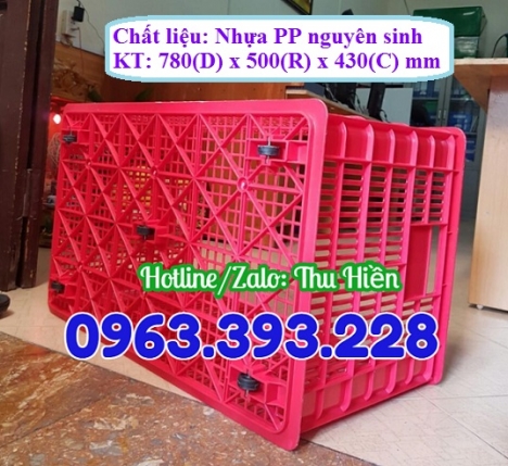 Sọt nhựa 5 bánh xe, sọt đựng hàng có bánh xe