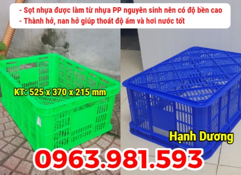 Sọt nhựa hoa quả HS018, sọt nhựa, sóng rỗng HS018