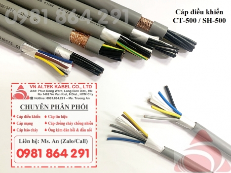 Cáp điều khiển 8 lõi: 8x0.5, 8x0.75, 8x1.0, 8x1.5mm2 0.6-1kV