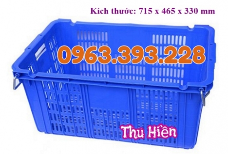 Sọt nhựa rỗng có quai sắt, sọt nhựa HS011