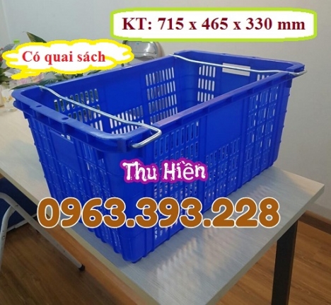 Sọt nhựa rỗng có quai sắt, sọt nhựa HS011