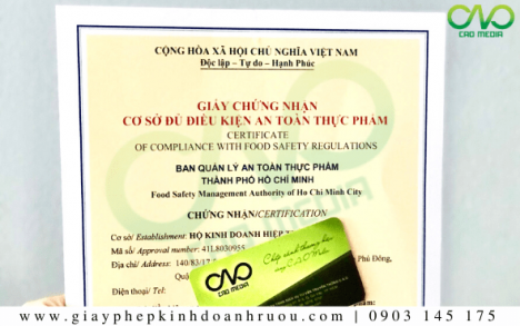 Xin giấy phép ATTP cơ sở sản xuất rượu lê