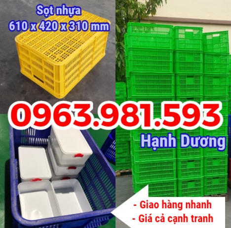 Sọt nhựa 3T1, sóng nhựa HS004, sọt hoa quả