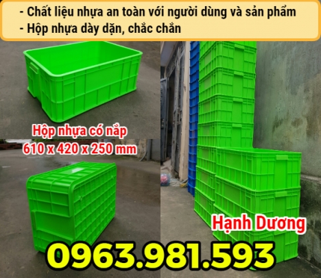 Hộp nhựa có nắp HS017, thùng nhựa cao 25cm