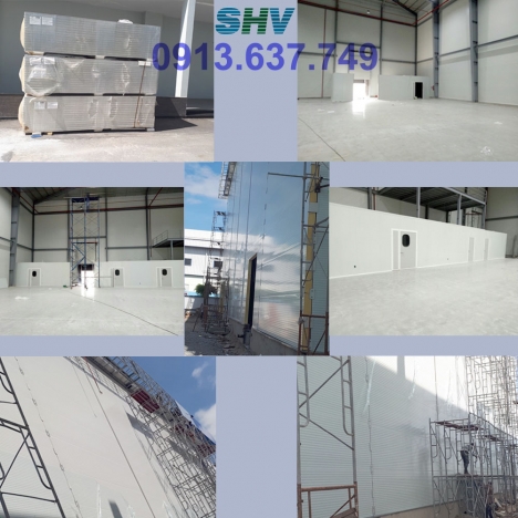 Tôn xốp PANEL 3 lớp làm vách ngăn cách âm, cách nhiệt cho văn phòng, nhà xưởng 