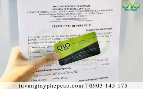 Xin giấy phép lưu hành tự do bánh mì chuối