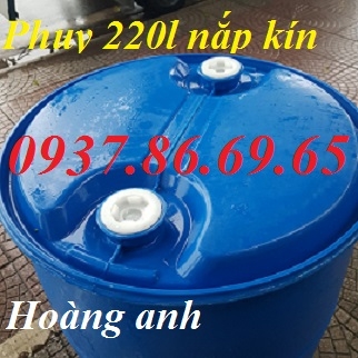 Phuy nhựa mới tại Miền Bắc, thùng phuy có 2 nắp bên trên, thùng phuy, phuy nhựa cũ