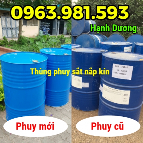 Phuy sắt nắp kín, phuy đựng xăng dầu, phuy 220L