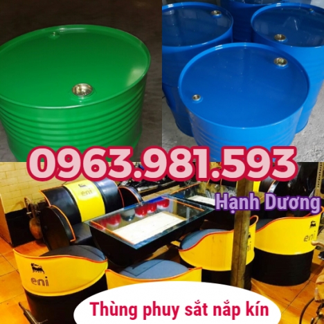 Phuy sắt nắp kín, phuy đựng xăng dầu, phuy 220L