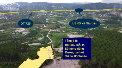 Đất tại Thôn 3 - xã Gia Lâm - Lâm Hà - Lâm Đồng 1000m2 giá 850 triệu