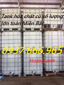 Bồn có khung thép bao quanh, tank nhựa cũ mới, bồn nhựa 1000l, bồn IBC giá rẻ, thanh lý tank nhựa cũ