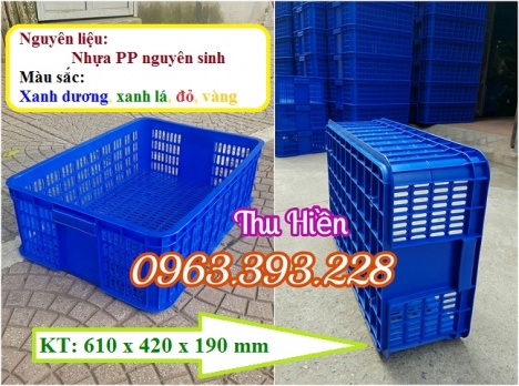 Sọt nhựa rỗng công nghiệp, Sọt nhựa cao 19, sọt nhựa HS009