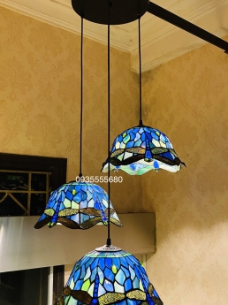 Bộ đèn thả bàn ăn tiffany chuồn xanh huyền bí