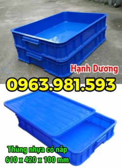 Sóng nhựa HS025, thùng nhựa có nắp, hộp nhựa