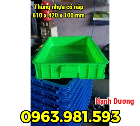 Sóng nhựa HS025, thùng nhựa có nắp, hộp nhựa