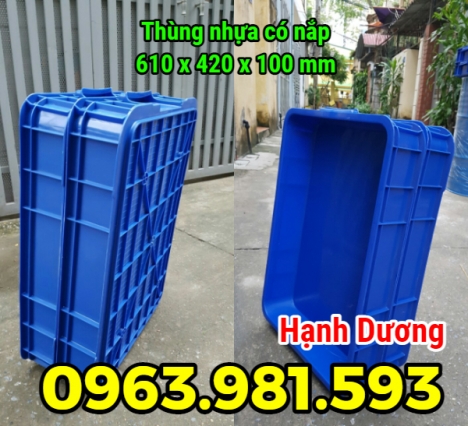 Sóng nhựa HS025, thùng nhựa có nắp, hộp nhựa