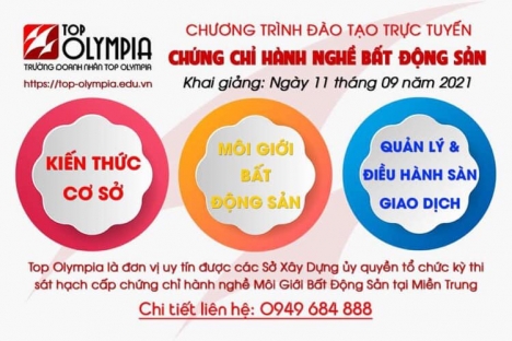 Khóa học đào tạo chứng chỉ BĐS online