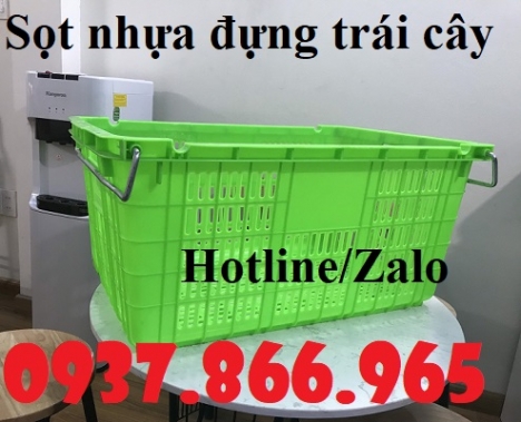 Sọt nhựa đựng nông sản có quai xách, sóng nhựa rỗng, sọt nhựa dùng trong siêu thị, Sọt nhựa HS011