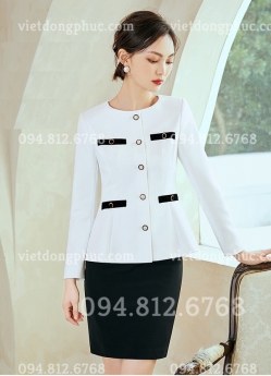 Mẫu đồng phục lễ tân nữ thời trang, thiết kế sang trọng và quyến rũ
