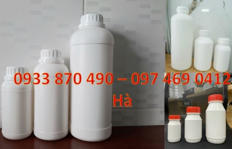 Chai 1L Hóa Chất, Chai nhựa HDPE 1 lít, chai nhựa tròn 1 lít, Chai nhựa 1 lít tròn giá rẻ tại TPHCM