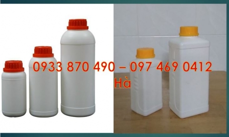 Chai 1L Hóa Chất, Chai nhựa HDPE 1 lít, chai nhựa tròn 1 lít, Chai nhựa 1 lít tròn giá rẻ tại TPHCM