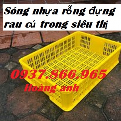 Sóng nhựa rỗng đựng nông sản chế biến, sọt nhựa đựng rau củ trong siêu thị, khay nhựa dùng trong cửa