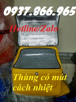 Sản xuất thùng chở hàng nhựa composite tại miền bắc, thùng giao cơm văn phòng có in logo, thùng giao