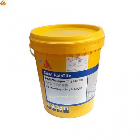 chống thấm đàn hồi kháng UV dạng sệt gốc Acrylic SIKA RAINTITE 4KG