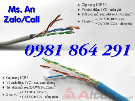 Cáp mạng ngoài trời UTP Cat6 hàng nhập khẩu nguyên cuộn