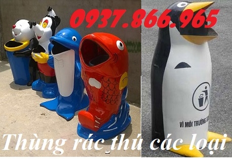 Thùng rác trong trường học, thùng rác tại khu vui chơi,  thùng rác hình thú, thùng rác giá rẻ