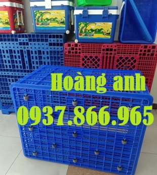 Sọt nhựa rỗng dùng giao hàng nhanh, sóng nhựa có bánh xe, sọt nhựa dùng trong ngành da dày