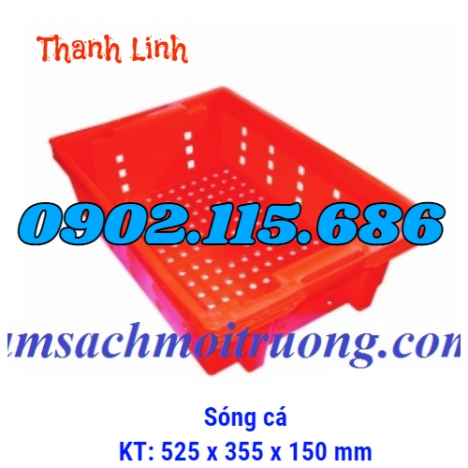 Khay nhựa đựng cá, sóng cá, sóng nhựa HS002, khay đựng cá, rổ đựng cá, sọt đựng cá,