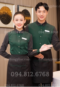 Mẫu quần áo phục vụ bàn kiểu dáng thời trang, trẻ trung, năng động