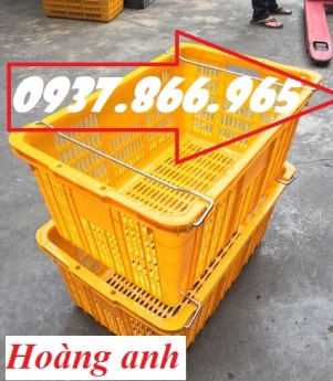 Sọt nhựa PP có quai xách, sọt nhựa dùng đựng hàng nông sản, giá sọt nhựa, sóng nhựa rỗng HS 011
