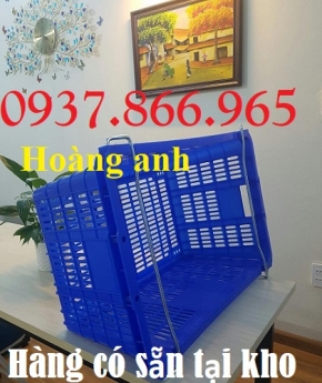 Sọt nhựa PP có quai xách, sọt nhựa dùng đựng hàng nông sản, giá sọt nhựa, sóng nhựa rỗng HS 011